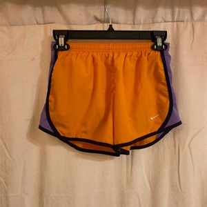 orange/purple nike shorts